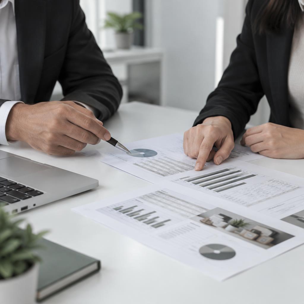 Réunion de travail professionnelle illustrative